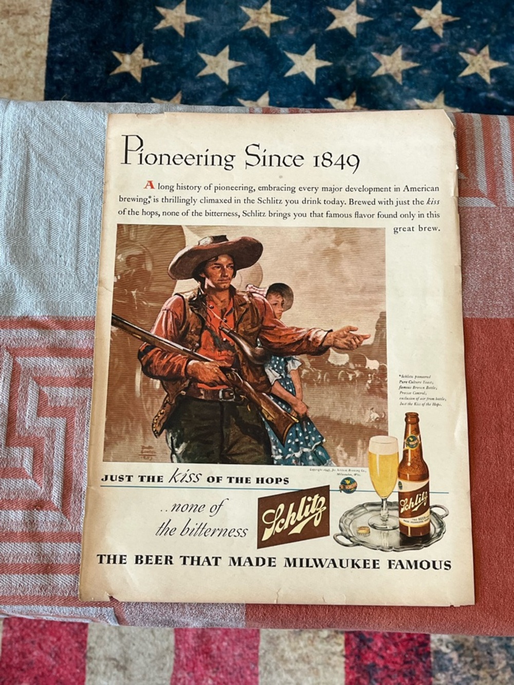 Vintage 1943 Schlitz Beer Print Ad Poster